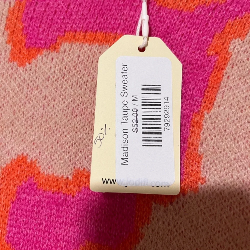 JODIFL Pink and Orange Patterned Sweater - Picture 2 of 2